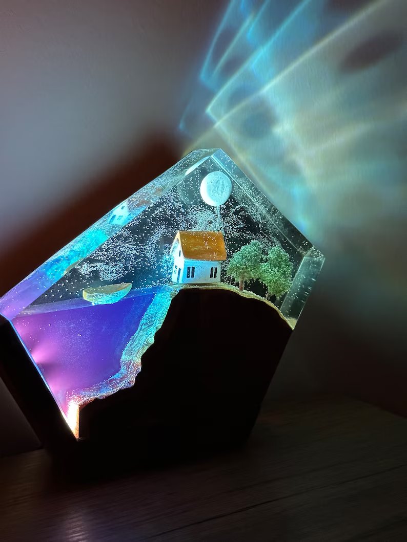 Winter Glow Epoxy Art Resin Lamp