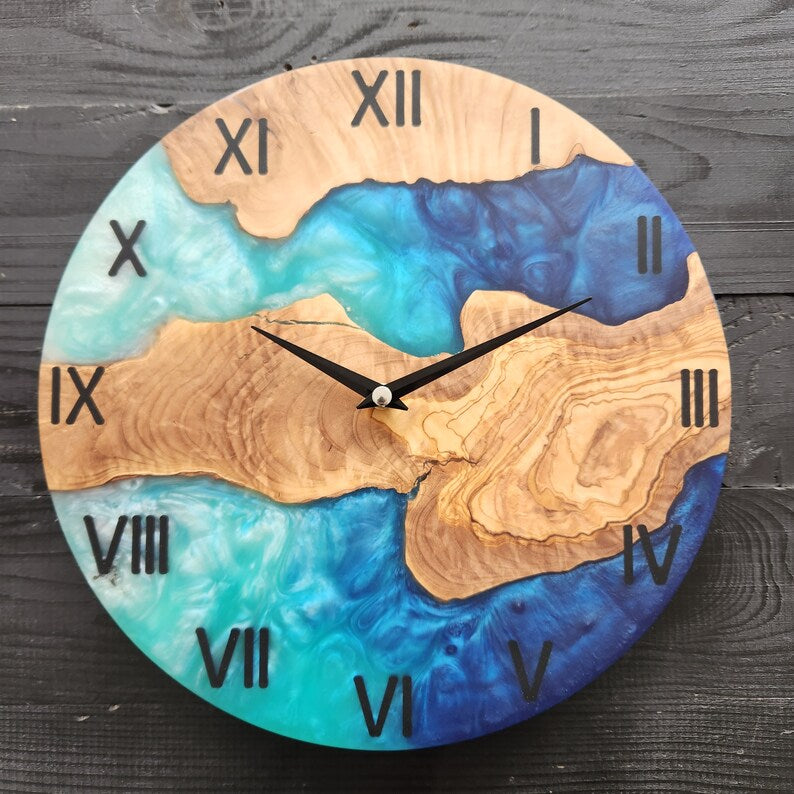 Crystal Cascade Timepiece Epoxy Art