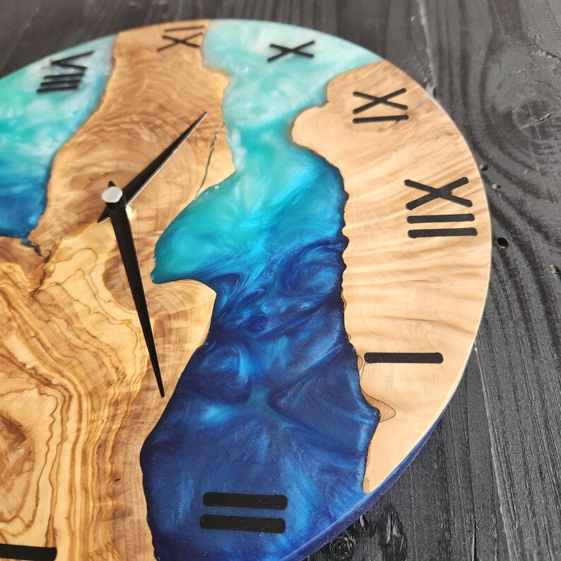 Crystal Cascade Timepiece Epoxy Art