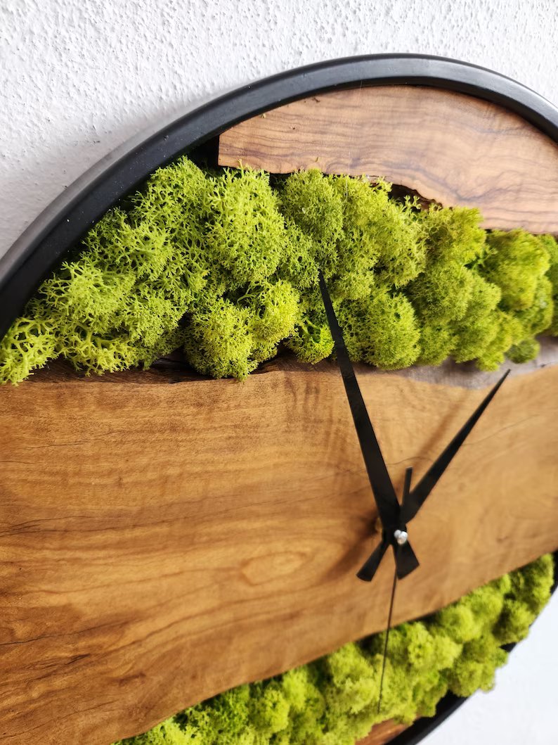Artistry in Green Moss Enhanced Wall Clocks
