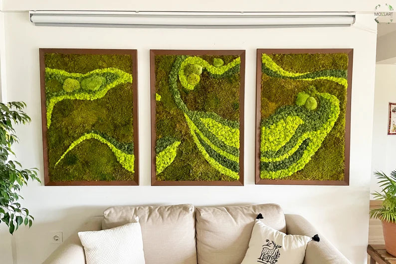 Ethereal Greens Moss Art