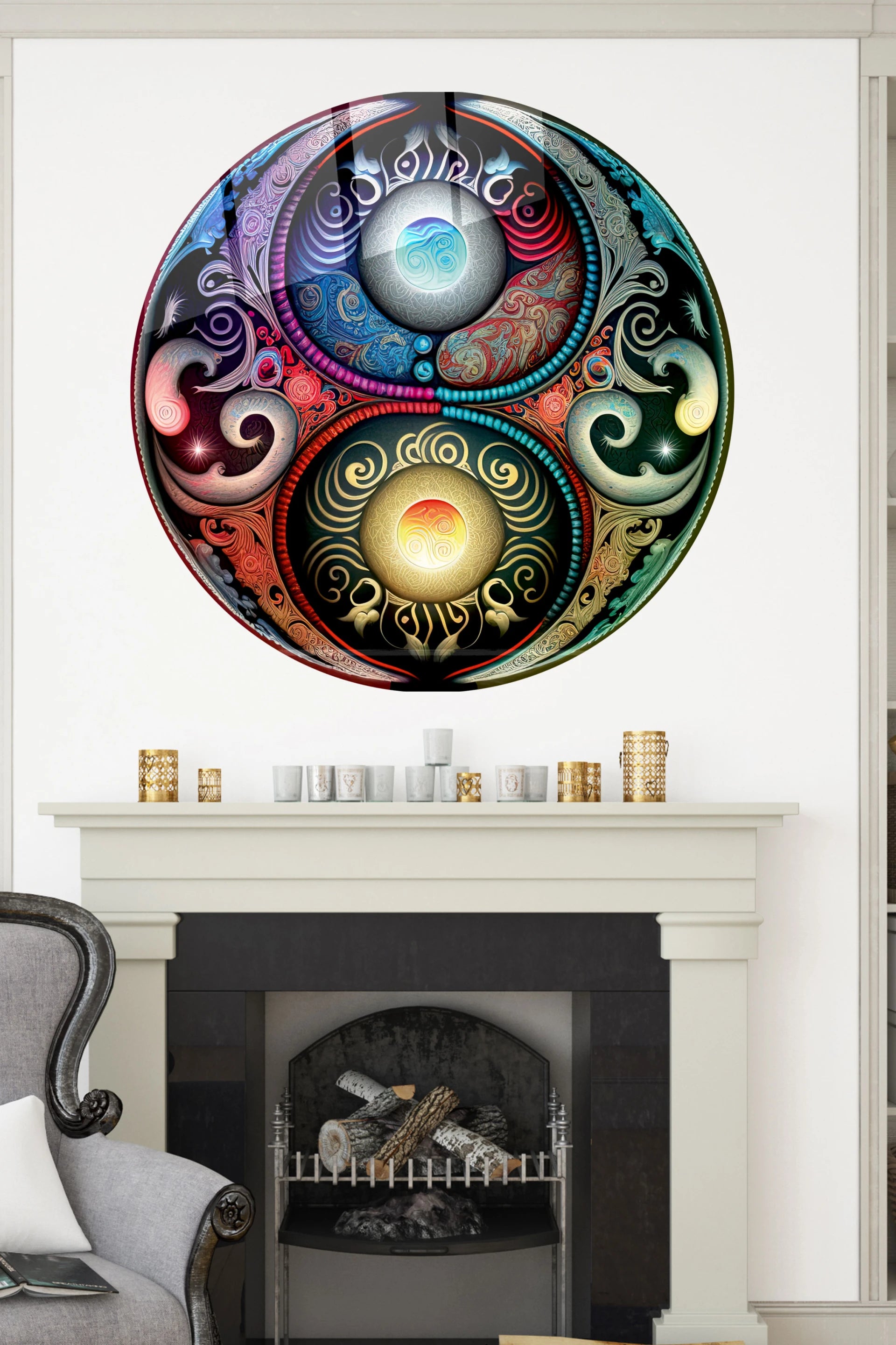 Abstract Elevation Round Glass Table
